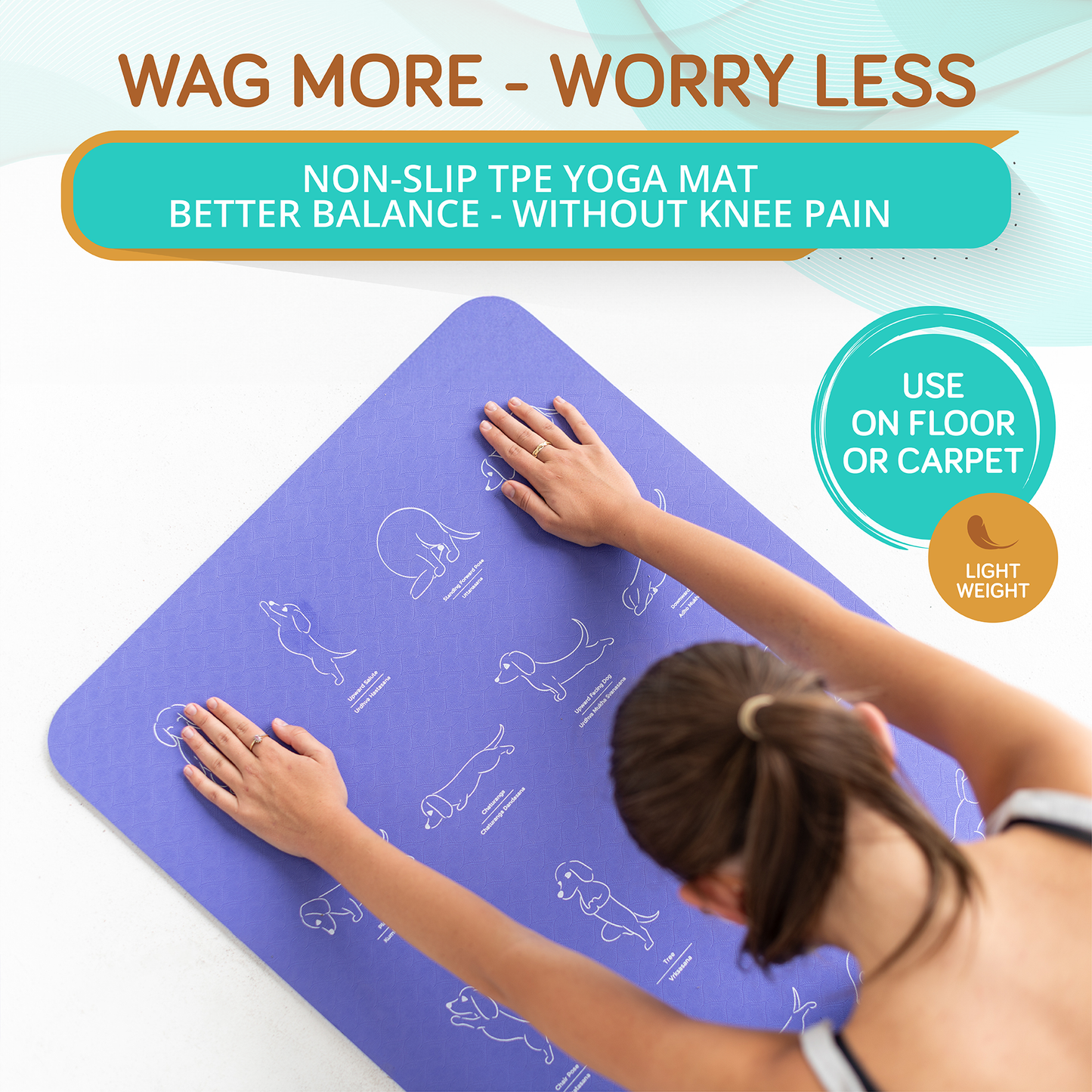 Instructional Dachshund Yoga Mat