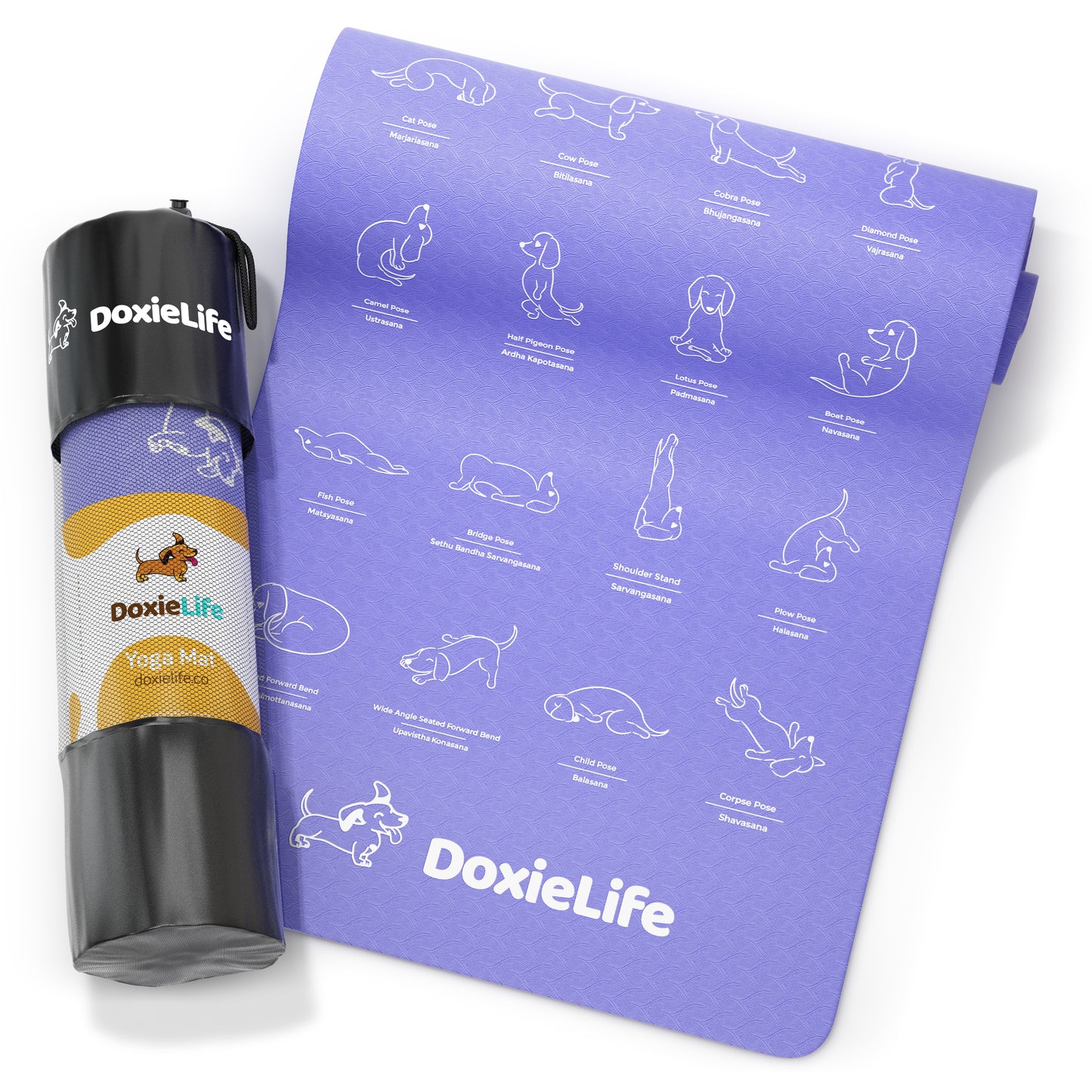 Instructional Dachshund Yoga Mat